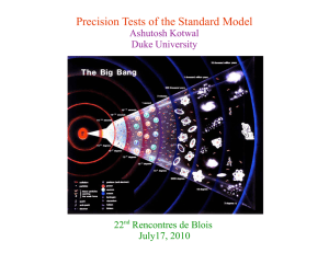 Precision Tests of the Standard Model Ashutosh Kotwal Duke University 22
