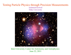 Testing Particle Physics through Precision Measurements June 22, 2011 Ashutosh Kotwal