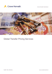Global Transfer Pricing Services Audit | Tax | Advisory Crowe Horwath International www.crowehorwath.net