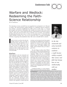 Warfare and Wedlock: Redeeming the Faith- Science Relationship Conference Talk