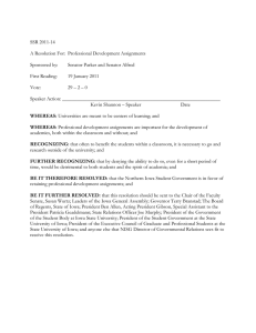 SSR 2011-14  A Resolution For:  Professional Development Assignments Sponsored by: