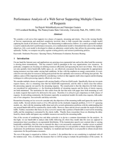 Performance Analysis of a Web Server Supporting Multiple Classes of Requests