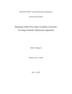 Regulating Traffic Flows under Air Quality Constraints: Two-Stage Stochastic Optimization Application