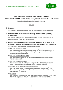 EGF Business Meeting, Aberystwyth (Wales)