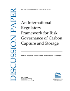 An International Regulatory Framework for Risk