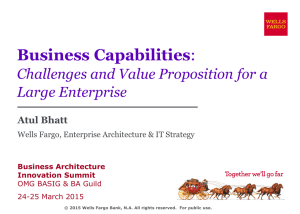 Business Capabilities Challenges and Value Proposition for a Large Enterprise Atul Bhatt