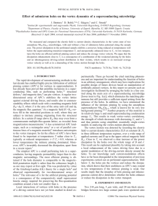 Effect of submicron holes on the vortex dynamics of a... * J. Bentner, D. Babi
