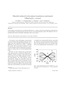 Disorder-induced vortex phase transition in untwinned YBa Cu O