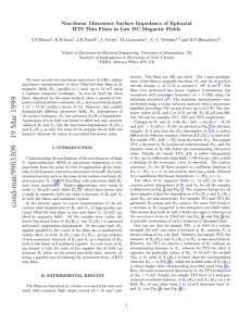 Non-linear Microwave Surface Impedance of Epitaxial A.P.Kharel , K.H.Soon