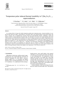 Temperature pulse induced thermal instability in Y Ba Cu O superconductors ´ ¨