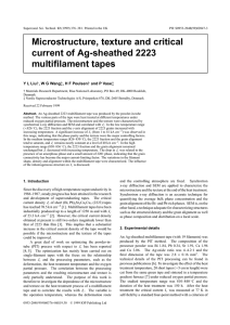 Microstructure, texture and critical current of Ag-sheathed 2223 multifilament tapes †