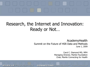 Research, the Internet and Innovation: Ready or Not… AcademyHealth