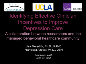 Identifying Effective Clinician Incentives to Improve Depression Care