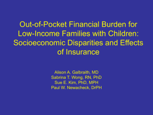 Out-of-Pocket Financial Burden for Low-Income Families with Children: Socioeconomic Disparities and Effects