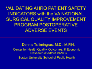 VALIDATING AHRQ PATIENT SAFETY INDICATORS with the VA NATIONAL SURGICAL QUALITY IMPROVEMENT