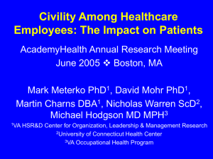 Civility Among Healthcare Employees: The Impact on Patients