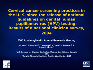 Cervical cancer screening practices in guidelines on genital human