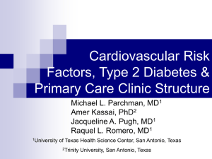 Cardiovascular Risk Factors, Type 2 Diabetes &amp; Primary Care Clinic Structure
