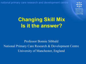 Changing Skill Mix Is it the answer?