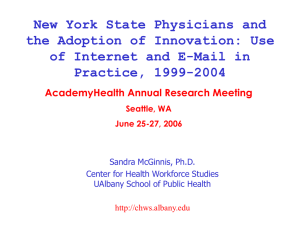 New York State Physicians and the Adoption of Innovation: Use Practice, 1999-2004