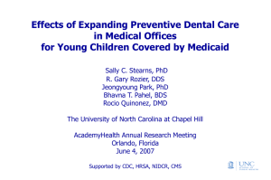 Effects of Expanding Preventive Dental Care in Medical Offices