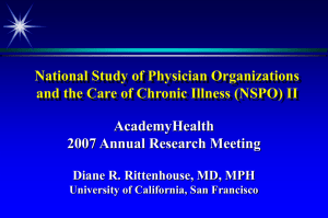 National Study of Physician Organizations AcademyHealth 2007 Annual Research Meeting