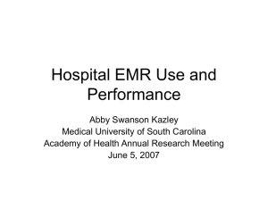Hospital EMR Use and Performance