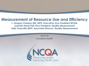 Measurement of Resource Use and Efficiency