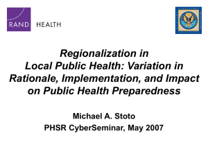 Regionalization in Local Public Health: Variation in Rationale, Implementation, and Impact