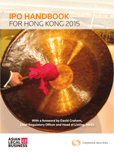 IPO HANDBOOK  FOR HONG KONG 2015 With a foreword by David Graham,