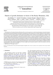 Patterns of growth dominance in forests of the Rocky Mountains,...