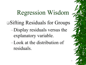 Regression Wisdom Sifting Residuals for Groups – Display residuals versus the