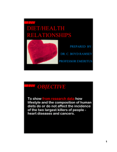 DIET/HEALTH RELATIONSHIPS OBJECTIVE