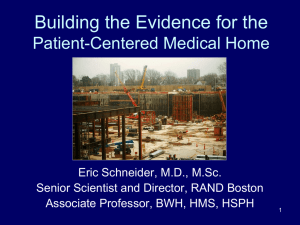 Building the Evidence for the Patient-Centered Medical Home