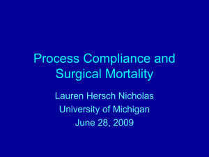 Process Compliance and Surgical Mortality Lauren Hersch Nicholas University of Michigan