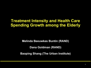 Treatment Intensity and Health Care Spending Growth among the Elderly