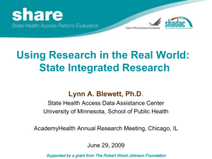 Using Research in the Real World: State Integrated Research
