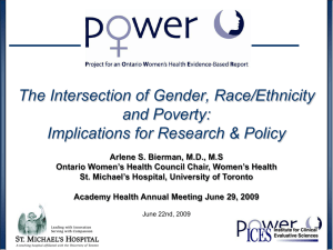 The Intersection of Gender, Race/Ethnicity and Poverty: Implications for Research &amp; Policy