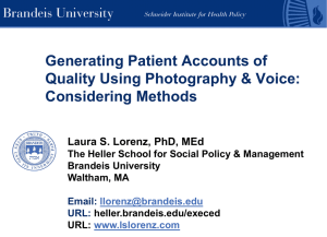 Generating Patient Accounts of Quality Using Photography &amp; Voice: Considering Methods