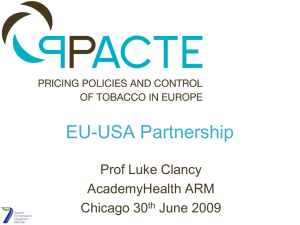 EU-USA Partnership Prof Luke Clancy AcademyHealth ARM Chicago 30