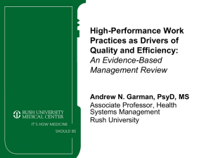 High-Performance Work Practices as Drivers of Quality and Efficiency: An Evidence-Based