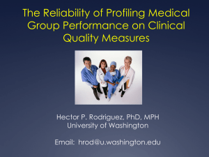 The Reliability of Profiling Medical Group Performance on Clinical Quality Measures