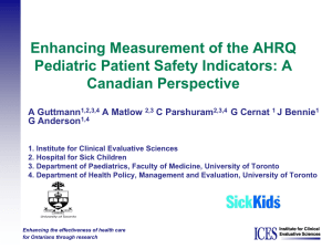 Enhancing Measurement of the AHRQ Pediatric Patient Safety Indicators: A Canadian Perspective