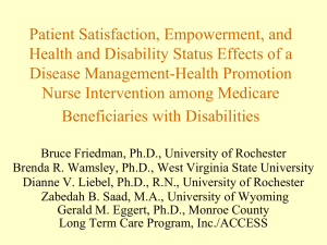 Patient Satisfaction, Empowerment, and Health and Disability Status Effects of a