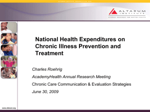 National Health Expenditures on Chronic Illness Prevention and Treatment Charles Roehrig