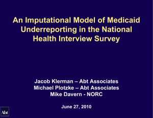 An Imputational Model of Medicaid Underreporting in the National Health Interview Survey