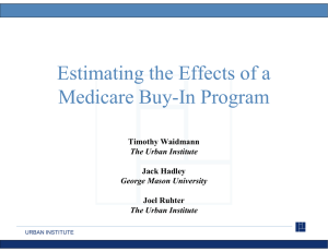 Estimating the Effects of a Medicare Buy In Program Medicare Buy-In Program