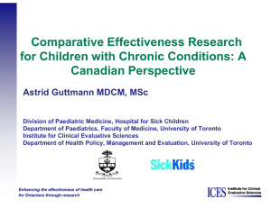 Comparative Effectiveness Research f Child ith Ch