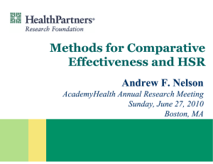 Methods for Comparative Effectiveness and HSR