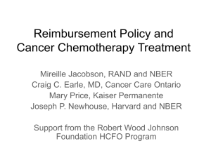 Reimbursement Policy and Cancer Chemotherapy Treatment